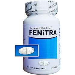 Fenitra Weight Loss Diet Pill One Bottle | 60 Oval Tablets - Appetite Suppressant & Fat Burner | Energy
