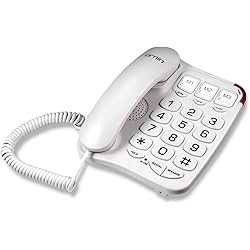 Ornin S016 Big Button Corded Telephone with Speaker, Desk Phone Only Off-White