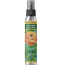 Badger - Anti-Bug Shake & Spray, DEET-Free Natural Bug Spray, Eco-Friendly, Certified Organic Mosquito Spray, Great for Kids, Insect Repellent, 4 Fl Oz