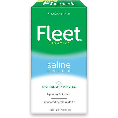 Fleet Laxative Saline Enema for Adult Constipation, 2 Bottles, 4.5 Fl Oz Pack of 2, 9 Fl Oz