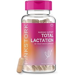 Pink Stork Total Lactation: Breastfeeding Support for Mom Baby with Fenugreek, Supports Breast Milk Supply, Flow, Taste, Women-Owned, 60 Capsules