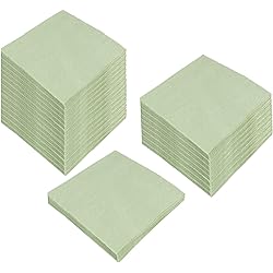 100 Pack Cocktail Napkin 2-Ply Dessert Napkins Folded 5 x 5 Inches Disposable Napkins for Dinner Wedding Birthday Party Bridal Anniversary Reception Event 100, Sage Green