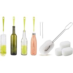 ALINK 17“ Narrow Neck Bottle Brush 6-Pack Sponge Bottle Dish Brush Set