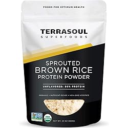 Terrasoul Superfoods Organic Sprouted Brown Rice Protein Powder, 1.5 Pounds