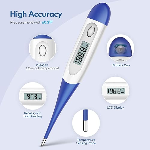 Bundle of Digital Oral Thermometer, Digital Thermometer for Adults