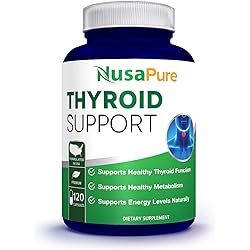 Premium Thyroid Support Supplement Non-GMO 120 caps for with Ashwaganda, Iodine, Zinc, kelp, Vitamin B12, L-Tyrosine, Selenium, Copper