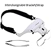 TMANGO Head Mount Magnifier with Lights, Magnifying Headset Glasses for Close Up Work, Watch, Cross-Stitch, Jewelry, Embroidery, Arts & Crafts or Reading Aid with Headband