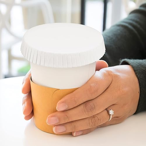 Cabilock 100Pcs Disposable Paper Cup Cover Coffee Cup Covers Drinking Cup Hot Cup Lids for Cafe Hotel KTV Bars