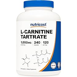 Nutricost L-Carnitine Tartrate 1,000mg, 240 Capsules - 500mg Per Capsule, 120 Servings