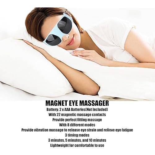MagnetEyeMassager, Electric Vibration Eye Massager 8Modes 22MassageContacts for Home Use for Drivers