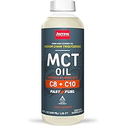 Jarrow Formulas MCT Oil, Fast Fuel for Brain & Muscles, Caprylic C8 Capric Acid C10 Keto Friendly, Unflavored, White, 20 Fl Oz