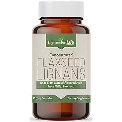 Flaxseed Lignans, 15 mg - 90 Capsules - SDG Lignans from Organic Flaxseed Hulls - Natural Hormone Support Supplement