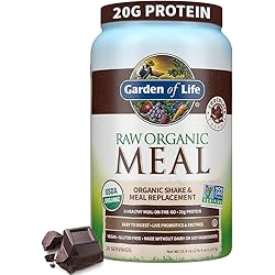 Garden of Life Raw Organic Meal Replacement Shakes - Chocolate Plant Based Vegan Protein Powder, Pea Protein, Sprouts, Greens, Probiotics, Dairy Free All in One Shake for Women and Men, 28 Servings