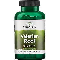 Swanson Valerian Root - Herbal Supplement Promoting Relaxation & Sleep Support - Natural Formula for Wellness Support - 100 Capsules, 950mg per Serving