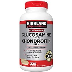 Kirkland-Signature Extra Strength Glucosamine 1500mgChondroitin 1200mg Sulfate - 220 Tablets, Supports Nourishing Keeping The Joint Healthy