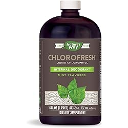 Nature’s Way Chlorofresh, Supports Detoxification Pathways, Liquid Chlorophyllin Copper Complex, Supports Healthy Skin, Internal Deodorant, Mint Flavored, 16 Fl Oz