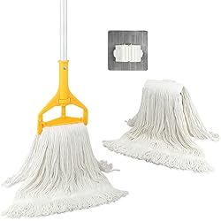 String Mop for Floor Cleaning,Commercial Mop for Floor Cleaning Heavy Duty ,Industrial Mop,Heavy Duty Cotton Mop with Extra Mop Head Replacement,58 Inch Aluminium Alloy Pole