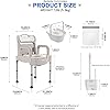 Bedside Commodes，Portable Home Bedside Commode Chair Adult Potty Chair for Seniors Height Adjustable Mobile Portable Toilet Supports 660 Lb Indoor Commode with Armrests and Tissue Box