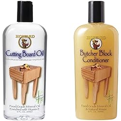HOWARD Butcher Block Conditioner and Cutting Board Oil, Food Grade Conditioner and Oil, Great for Wooden Bowls and Utensils, Re hydrate your Cutting Blocks, 12 Fl Oz Pack of 1