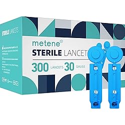 Metene Twist Top Lancets for Lancing Devices, 300 Count, 30 Gauge Diabetic Lancets, Sterile Lancets for Blood Sugar Test