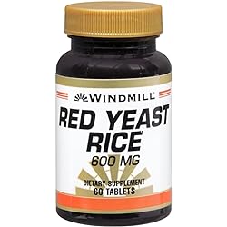 Windmill Red Yeast Rice 600 mg Tablets 60 Tablets Pack of 6
