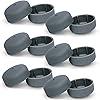 Bundle: 6 Pairs Deluxe TuffCaps Walker Glide Covers for Use with Rubber Tips Sold Separately Gray