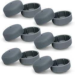Bundle: 6 Pairs Deluxe TuffCaps Walker Glide Covers for Use with Rubber Tips Sold Separately Gray