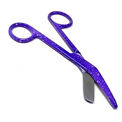 Purple Dew Drops Pattern Color Lister Bandage Scissors 5.5" 14cm, Stainless Steel