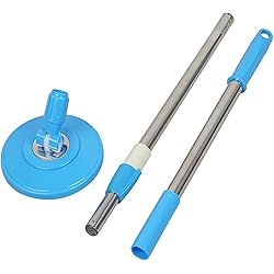 Spin Mop Replacement Handle for Floor Mop Stainless Steel Spin Mop Adjustable Handle and Head Replacement 360 Spinning Household Cleaning Accessories for Home,OfficeBlue