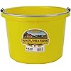 Miller Manufacturing P8YELLOW Plastic Round Back Bucket for Horses, 8-Quart, Yellow