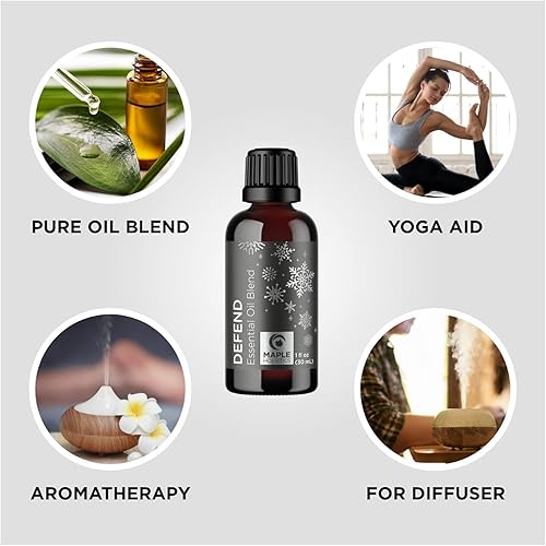 Breathe and Defend Essential Oils Set - Purifying Essential Oil Blends for Diffuser Aromatherapy and Baths - Relaxing Essential Oils for Diffusers for Home
