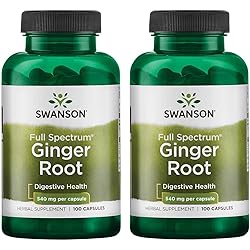 Swanson Full Spectrum Ginger Root 540 mg 100 Caps 2 Pack