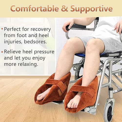 Heel Protectors Cushion for Pressure Sores Ankle Protector Foot Heel Protectors for Bed Sores Foot Pressure Ulcer Relief Foam Heel Cushion Protector Pillow Foot Support 1 Pair