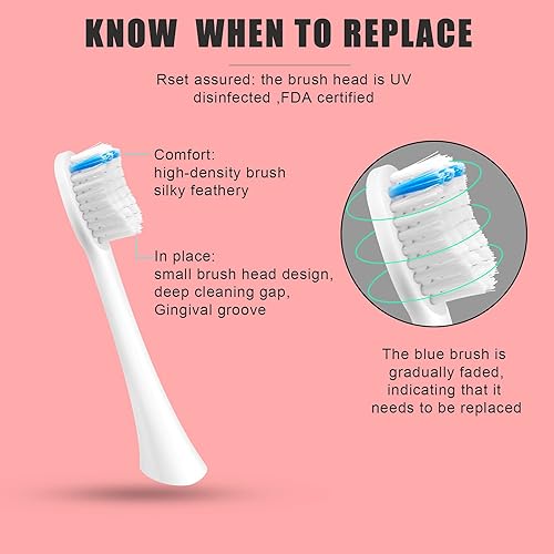 BTFO 2 Pcs Electric Toothbrush Heads for BTFO 1741-02 White