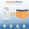 winbasic Rechargeable Lithium D Batteries with 4 in 1 USB-C Charging Cable,1.5V D Size Cell Battery 5600mWh for Flashlight Toys & floodlight 4 Pack