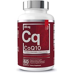 CoQ10 Heart, Brain, and Vascular Support | 200 mg Comprehensive, Patented Formula - Essential Elements | 2.6 Times Higher Absorption - 60 Softgels, 2 Month Supply