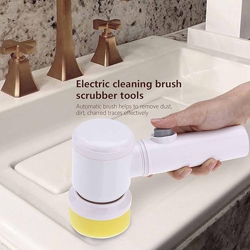 Electric Spin Scrubber, Electric Cleaning Brush with 3 Brush Heads Battery Powered for Bathtub Shower Bidet Kitchen Sink