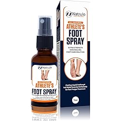 Natrulo All Natural Athlete’s Foot Spray, 1oz – Liquid Antifungal Itch Relief Essential Oil Remedy Feet Fungus Treatment – Refreshing Cooling Extra Strength Vegan Skin Healing Foot Care Solution