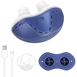 ROOHO Anti Snoring Device, Adjustable Wind Speed Snoring Solution, Stop Snoring Suitable for Men and Women, Electric Anti Snoring Devices Nasal Dilator Nose Vents Plugs Blue