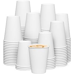 300 Count - 12 oz.] White Paper Hot Coffee Cups