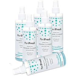 PeriFresh No Rinse Perineal Cleanser Spray, 6 Pack - 7.5 oz Peri Bottle - Mild Formula with Aloe - for Incontinence Care, Postpartum - for Men and Women