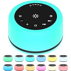 ColourNoise Sound Machines White Noise Machine 12 Colors Night Lights with 30 Soothing Sounds Sleep Machine with 5 Timers Portable for Home Travel and Office… R-Black