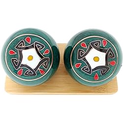 Top Chi Five Elements Baoding Balls with Bamboo Stand Medium 1.6 Inch