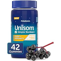 Unisom Simple Slumbers Sleep Immunity Gummies, 42-Count, Melatonin 5mg, Elderberry
