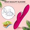 Beaded Thrusting Rabbit Vibrator -, 9.8" Triple Action G Spot Vibrator with Independent Clitoral Stimulator, 10 Patterns, Waterproof & Rechargeable Sex Toys for Women, Rose MM1737