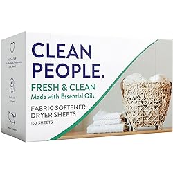 Clean People All Natural Fabric Softener Dryer Sheets - Fresh Scent 160ct 160 Count