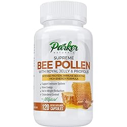 Best Bee Pollen, Royal Jelly and Propolis by Parker Naturals - Made by USA Bee Keepers - 120 Vegetarian Capsules - Guarantee or Your Money Back