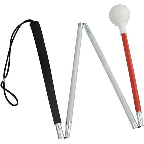 4-Section Alum Folding Cane with Rolling Tip 44-in