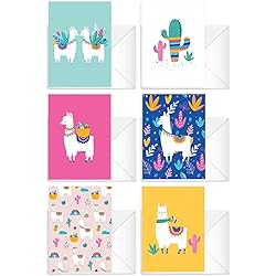 Llama Note Cards 24 Adorable Animal All Occasion Greeting Cards With White Envelopes Birthday Party Cards Alpaca Thank You Note Card Set 6 Cinco De Mayo Fiesta Card Designs