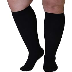 Mojo Compression Socks - 2XL 20-30mmHg - Opaque Black Knee-Hi Closed Toe Compression Stockings for Women and Men for Spider Veins, Swelling Post-Thrombotic Syndrome PTS